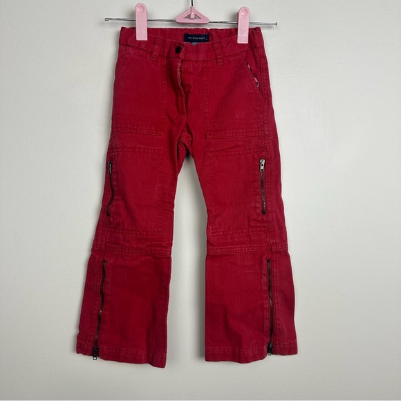 Burberry Other - Burberry Red Textured Wide Leg Zipper Pants Size 4